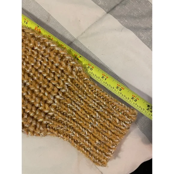 NWT Anthropologie Maeve Ombre Cardigan Sweater M Gold Shimmer Sequins Cape - Picture 13 of 15